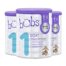 【3罐直邮】Bubs 贝儿 婴幼儿配方羊奶粉1段（0-6月）800g*3罐