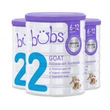 【3罐直邮】Bubs 贝儿 婴幼儿配方羊奶粉2段（6-12月）800g*3罐