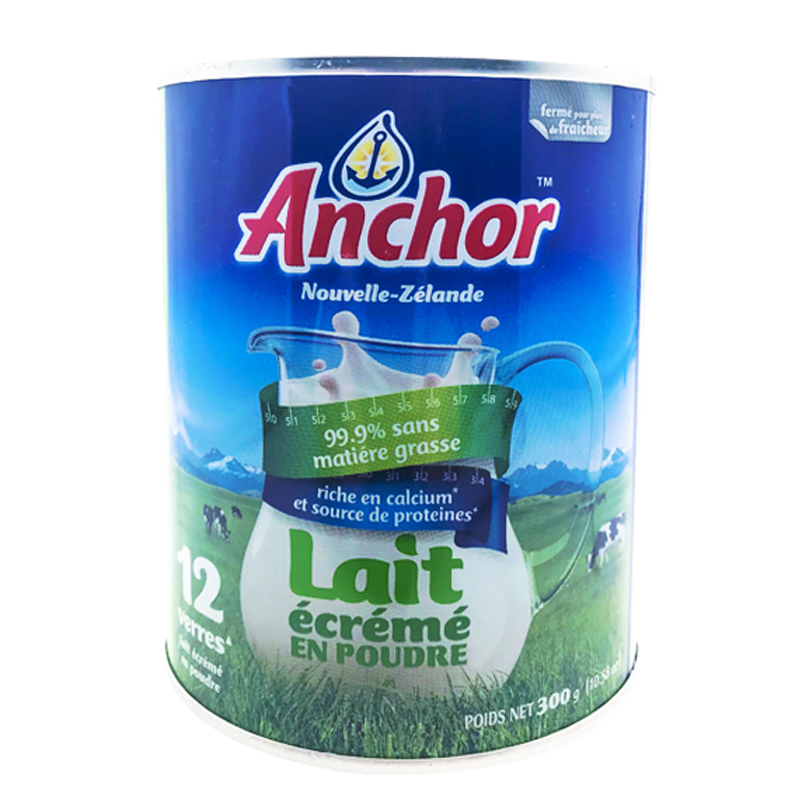 anchor安佳trim脱脂罐装奶粉300g