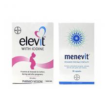 【组合套装】Elevit 爱乐维 女性综合叶酸营养片 100片 + Menevit 爱乐维男士备孕-90s