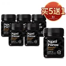 【买5送1】Ngati Porou新西兰宝藏麦卢卡蜂蜜UMF5+500g*6瓶